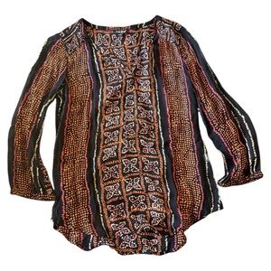 Lucky Brand Women's Multicolor Patterned Top